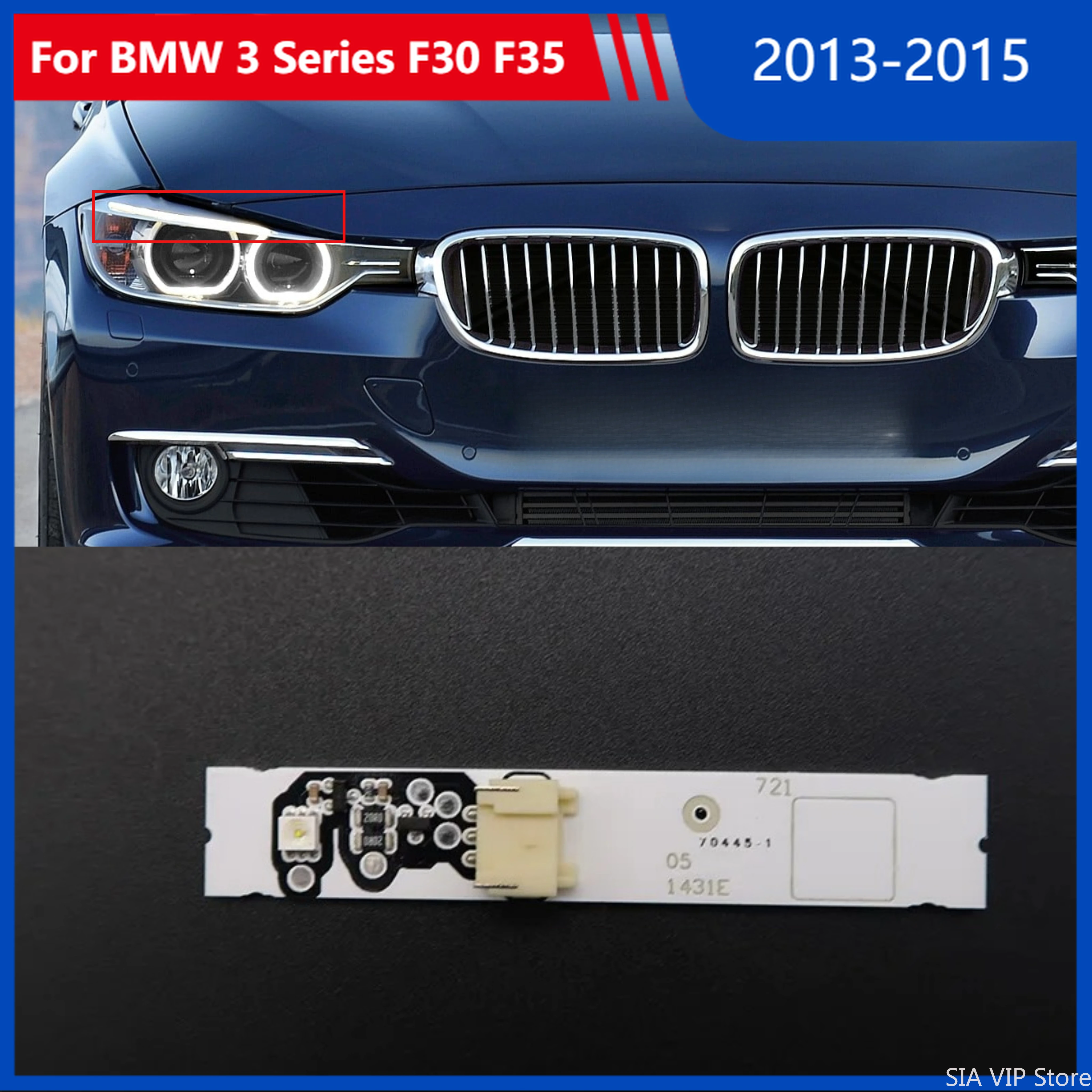

Для BMW 3 серии 2013-2015 F30 F35: Светодиодные чипы для направляющих световых панелей (белые ангельские глазки) — решение проблемы пожелтения, накладки на фары