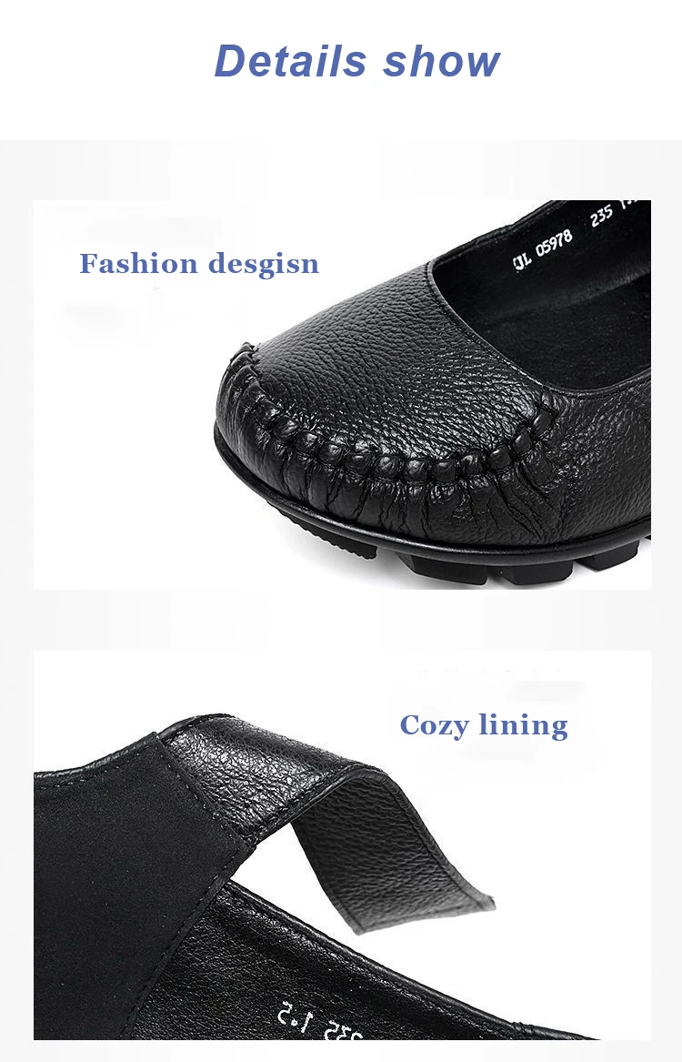 Neue Ankunft Herbst Frauen Schuhe Wohnungen Mary Jane Leder Mokassins Ballett Schuhe Casual Schwarz Loafers Damen Schuhe – Detail 25