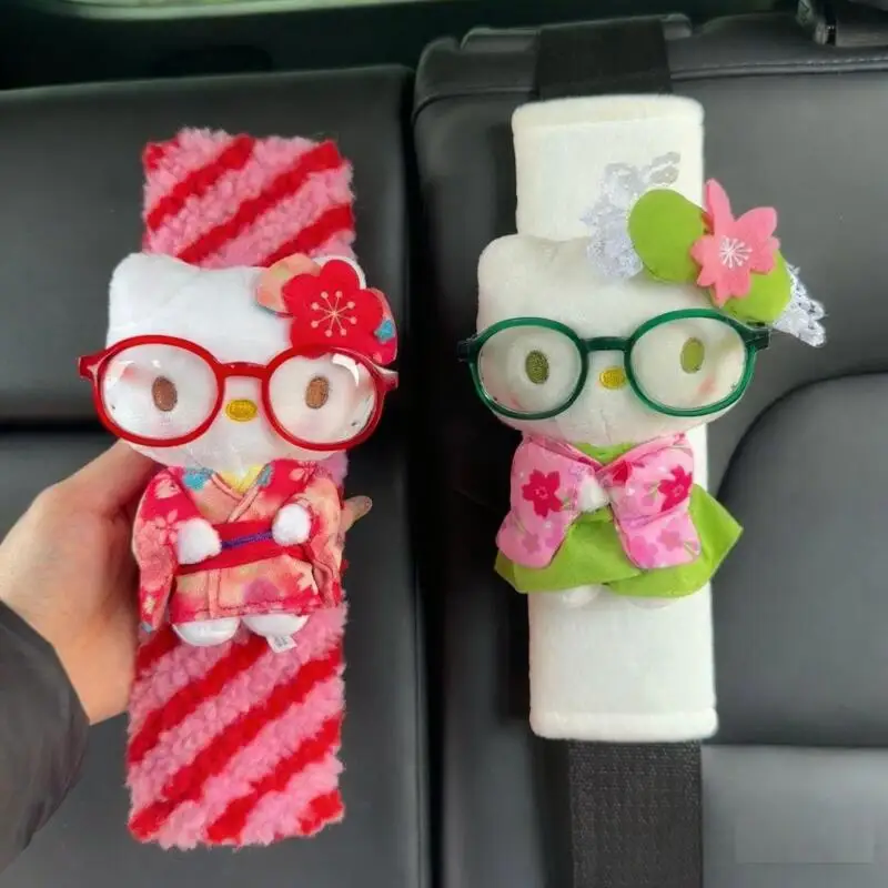 

Sanrio Hello Kitty kimono Car Seat Belt Cover Cartoon Cute Interior Accessories Shoulder Pad Anime car seat belt decoration
