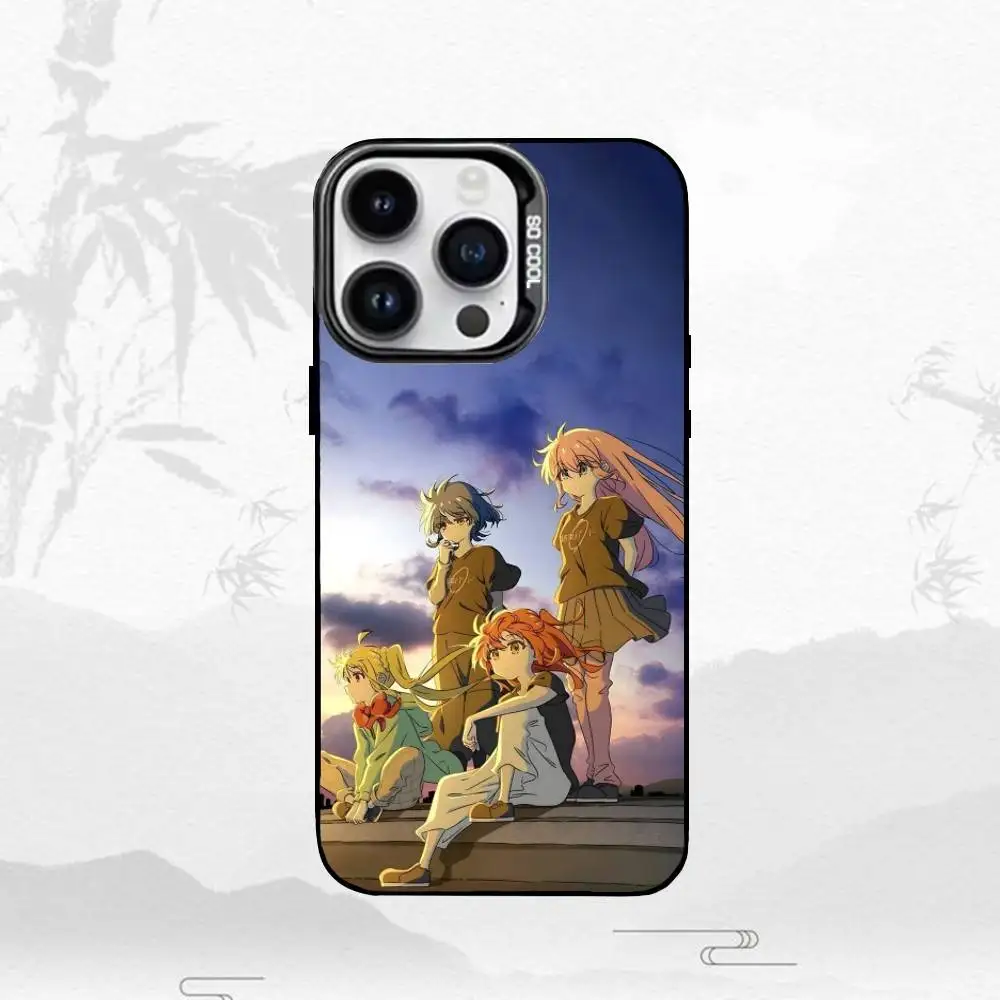 حافظة هاتف B-Bocchi the Rock لهاتف iPhone17,16,15,14,13,12,11 Plus,Pro Max حافظة هاتف فضية ملونة باللون الأسود غطاء Funda