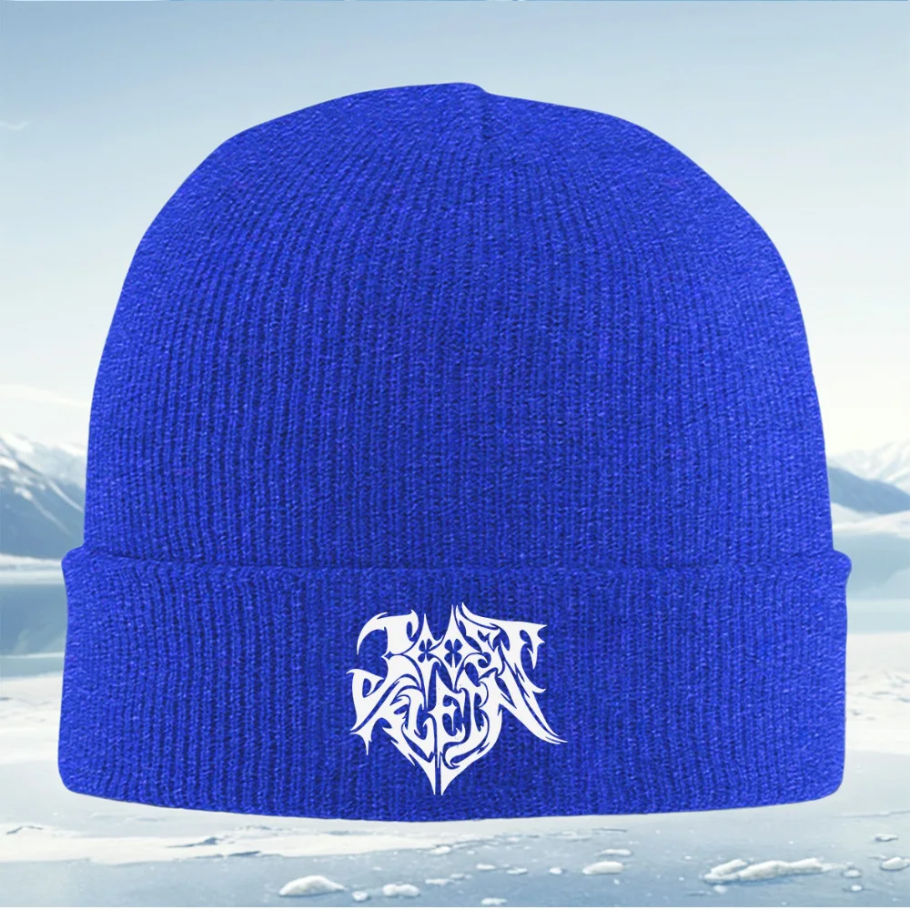 مجردة أنيقة منحنيات بيضاء خلفية سوداء الرجال النساء للجنسين محبوك قبعة قبعة صوفية قبعة الشتاء الحرارية الدافئة عيد الميلاد Ou