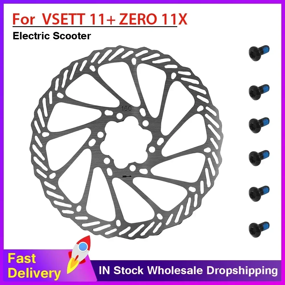 160mm Disc Brake Rotor With Screw Electric Scooter for ZERO 11X KAABO Wolf Warrior Wolf King GT for VSETT 11+ Bicycle Parts