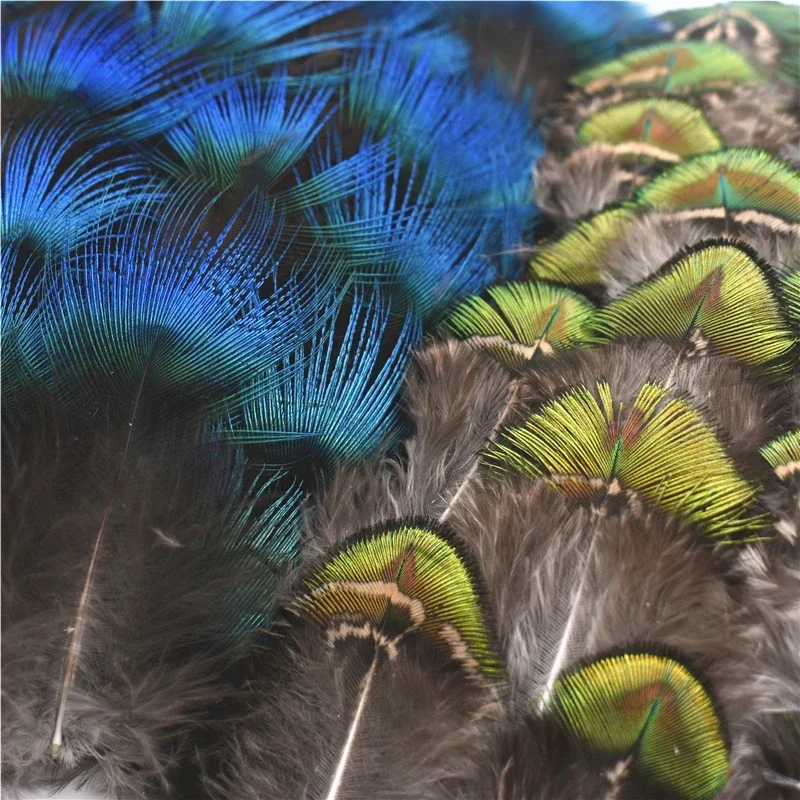 Natural Gold Blue Peacock Feathers for Crafts Jewelry Handicrafts Creation Dream Catcher Small Handicraft Accessories Decoration