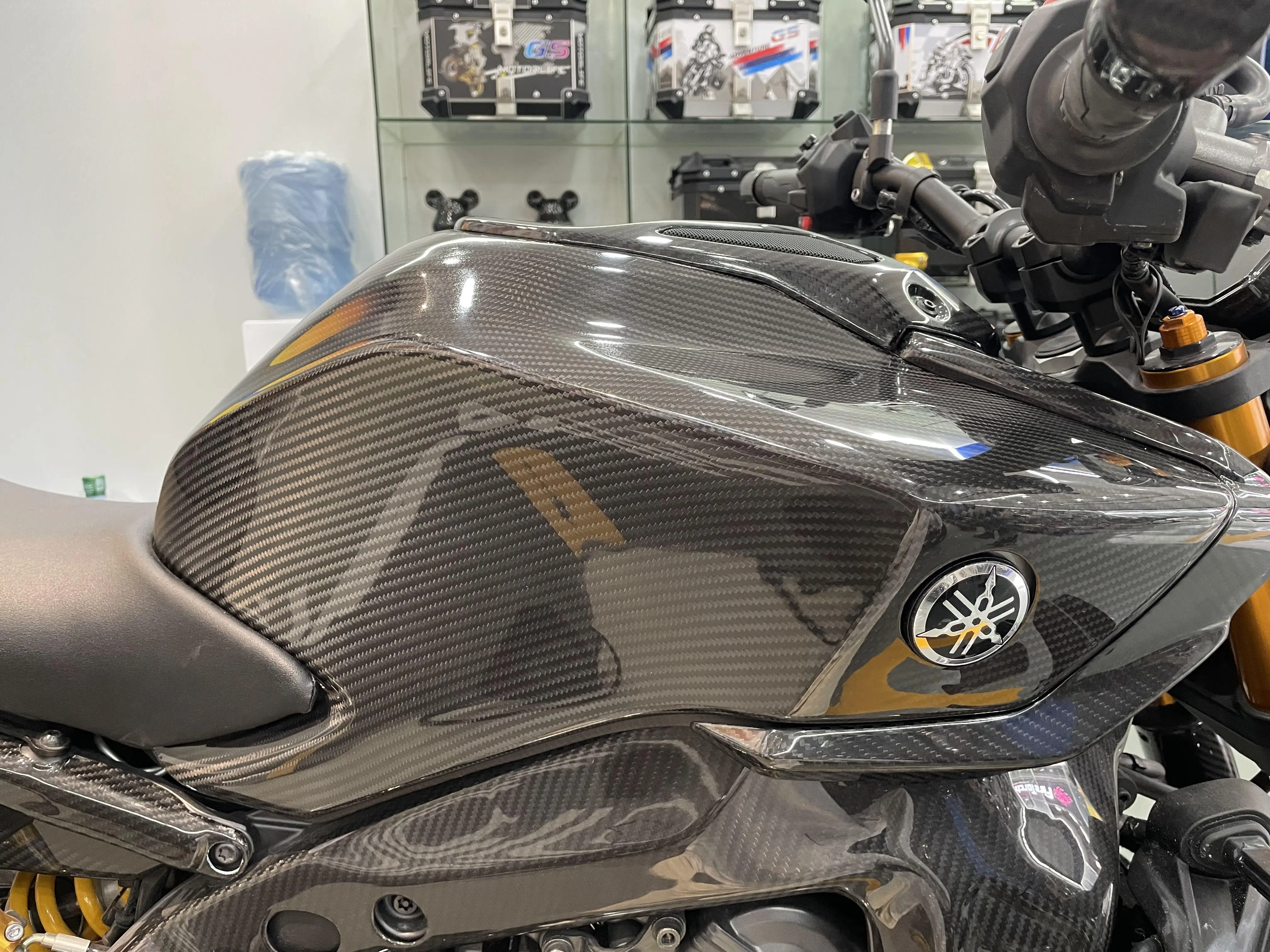 Motorcycle Gas Cap For Yamaha MT09 2025 2026 100% Carbon Fiber Full Fuel Tank Cover Case Guard Fairing Kit Accessories Protector