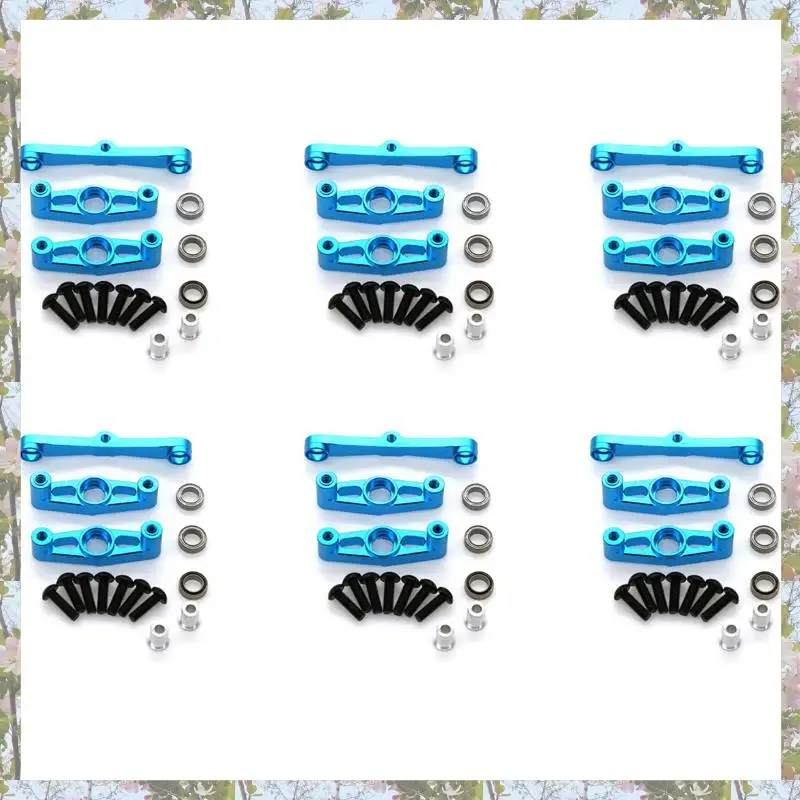 

Eco-Friendly-6X Metal Steering Assembly With Bearing For Tamiya TT02 TT-02 1/10 RC Car Upgrade Parts