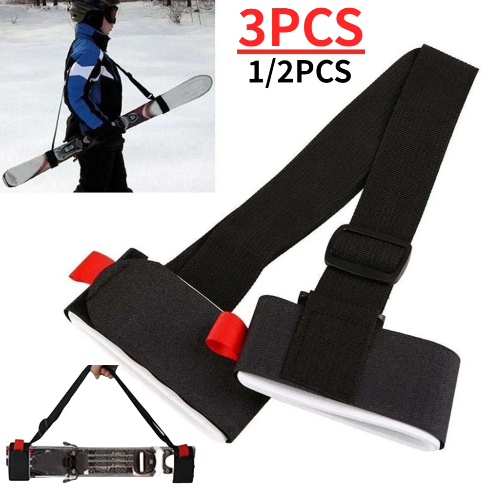 Ski Pole Carrier Strap Adjustable Ski Shoulder Hand Carrier Lash Handle Straps Snowboard Porter Hook Loop Skiing Accessories