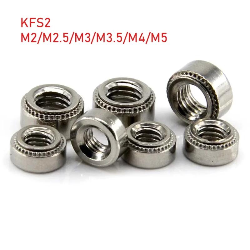 KFS2 M2 M2.5 M3 M3.5 M4 M5-032 Stainless Steel Self-Clinching Screw Fasteners Press In PCB Board Broaching Nuts