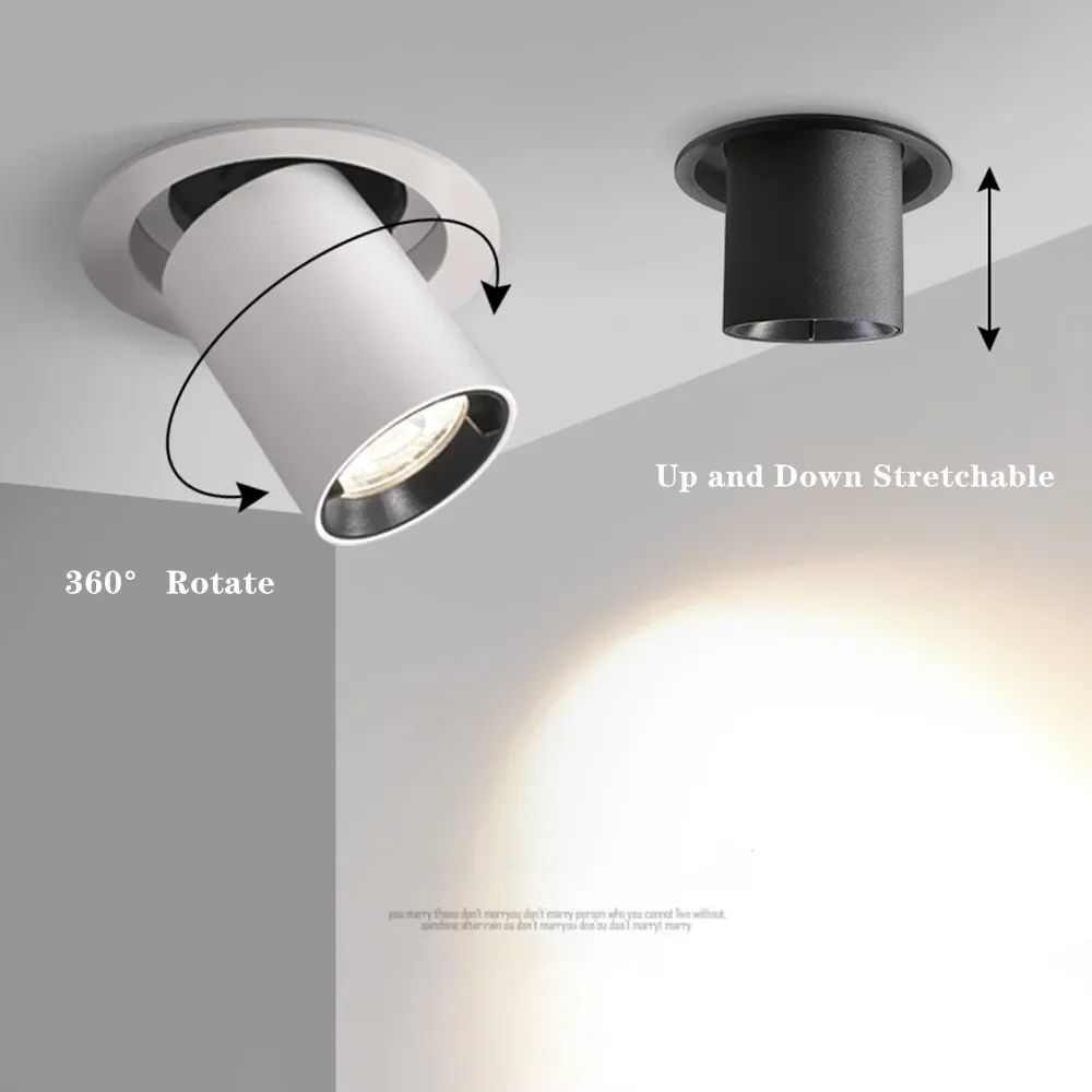 

Stretchable LED Spot Lights Embedded Led Ceiling Lights 10w 12w Recessed led Downlight For Living Room Bedroom Spotlight