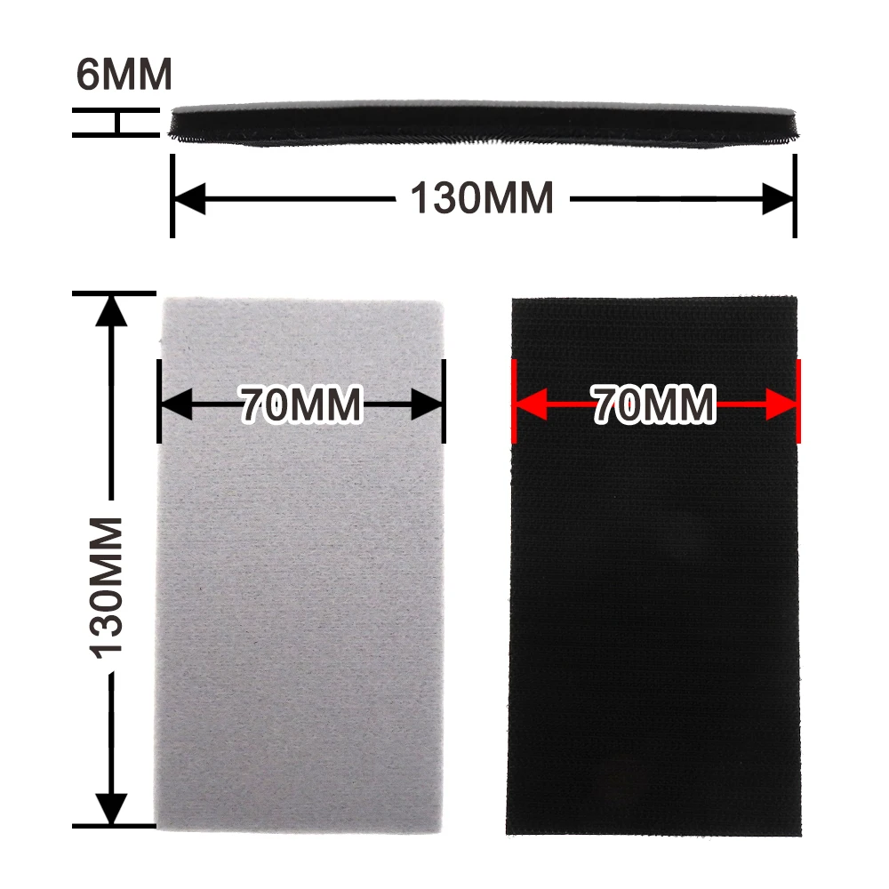 Tampone di interfaccia in spugna morbida 70X130 mm Cuscino con gancio e anello per piastra di supporto tampone Lucidatura per la lavorazione del legno automobilistica (5 pezzi)