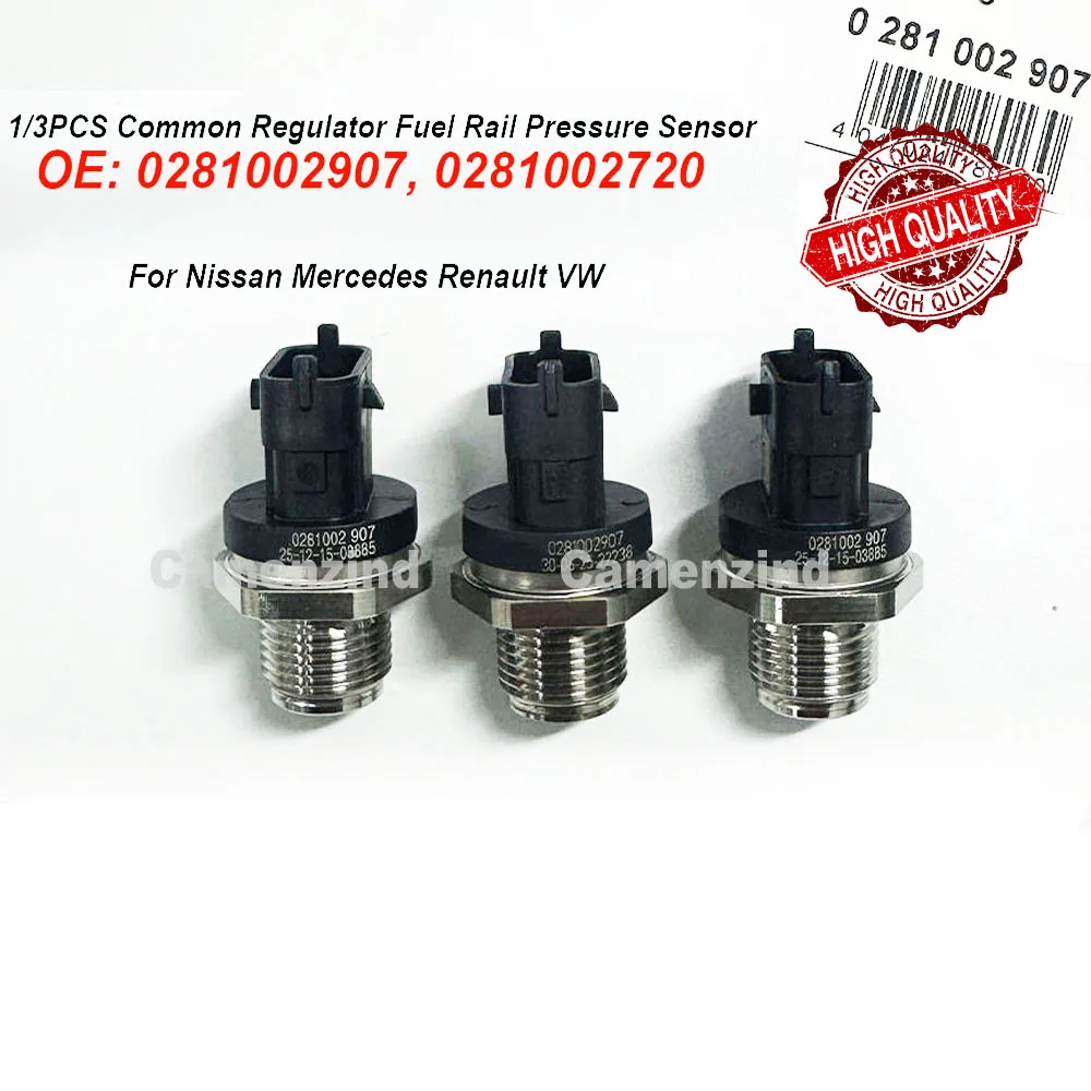

1/3PCS 0281002907 0281002720 0281002834 0281002920 Common Regulator Fuel Rail Pressure Sensor For Nissan Mercedes Renault VW