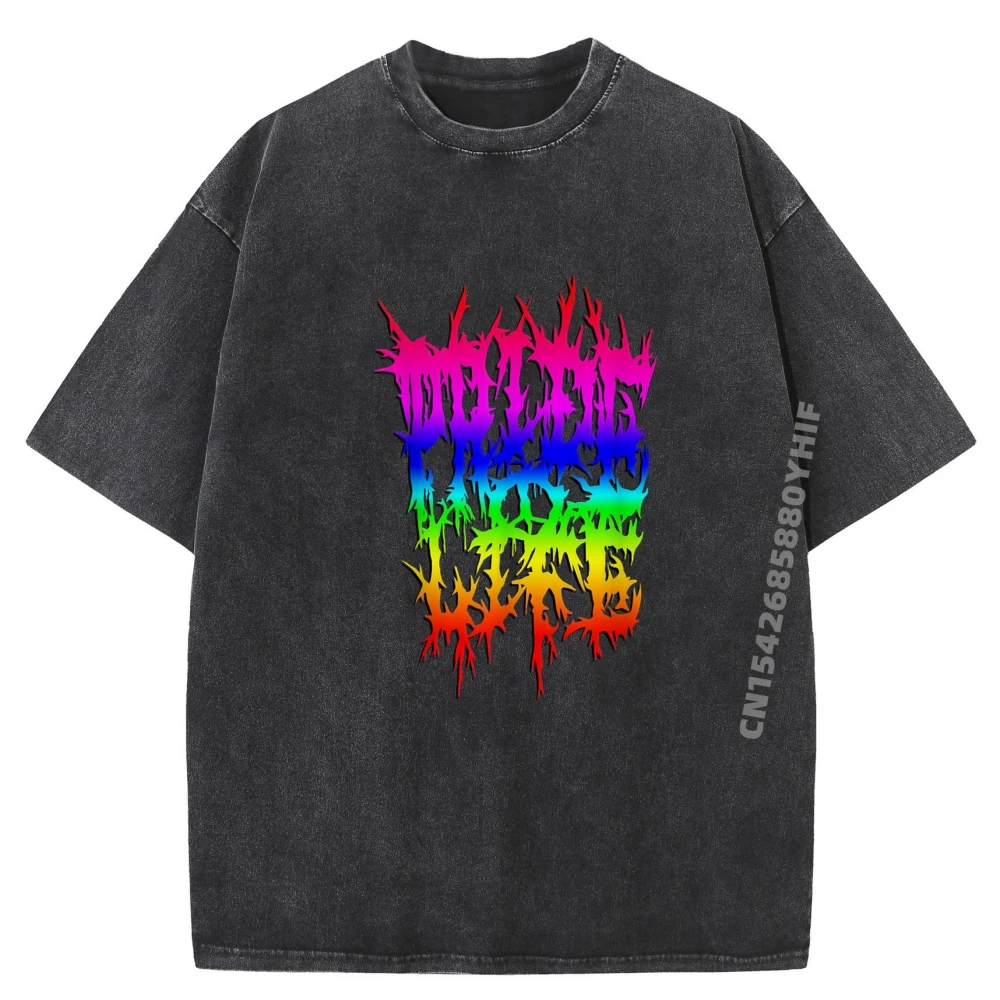 

Outdoor T-shirts Mens Funny Pride Life Male Tops Tees Graphic Tshirt Mens Streetwear Washed Tee-Shirt