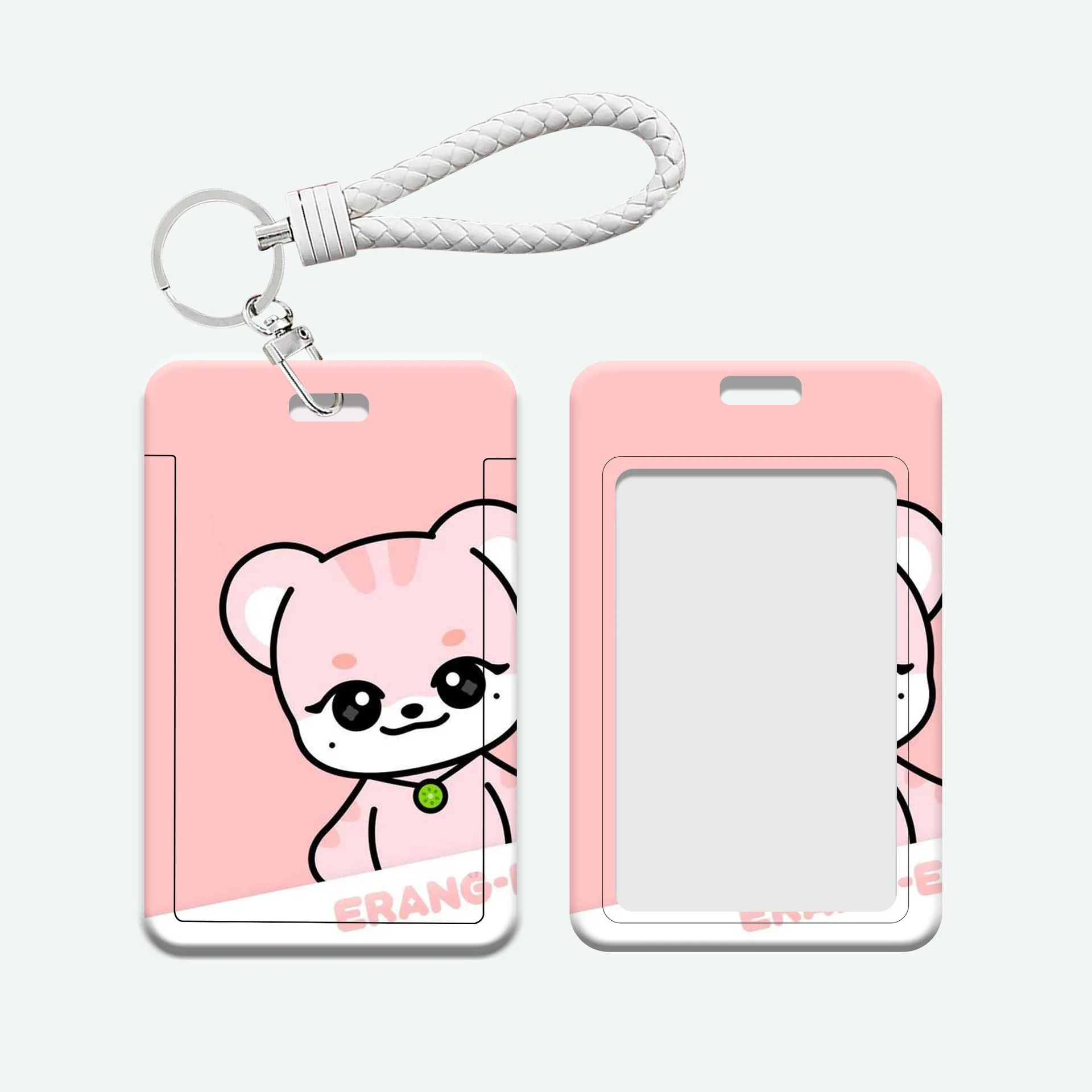 KPOP IVE Card Holder mini Cartoon Student ID Bus Card corda in pelle bianca pettorale ciondolo Cover protettiva NAORI CHERRY