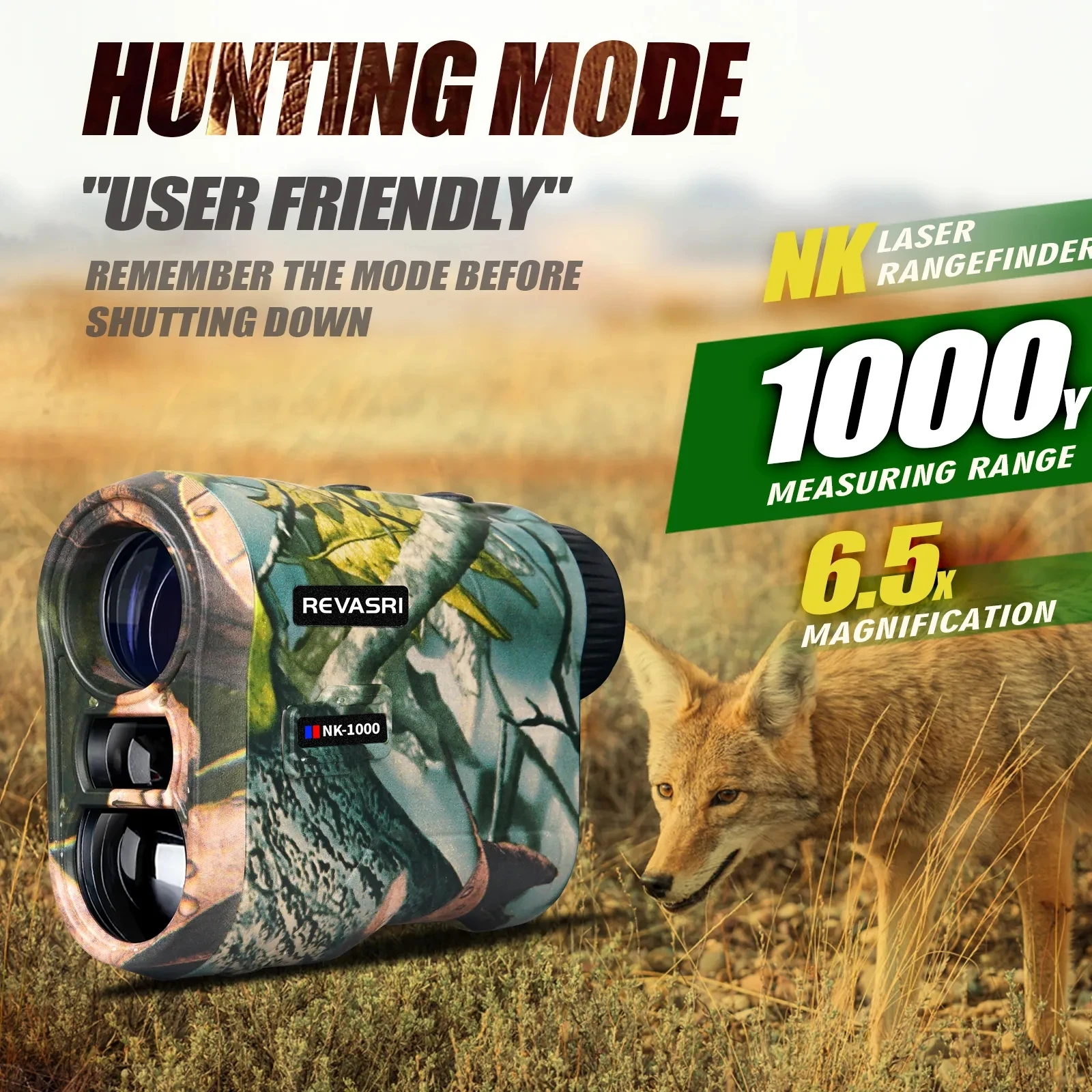 

Camouflage Golf Rangefinder Hunting Charging Binoculars Rangefinder with a 1000-meter Range