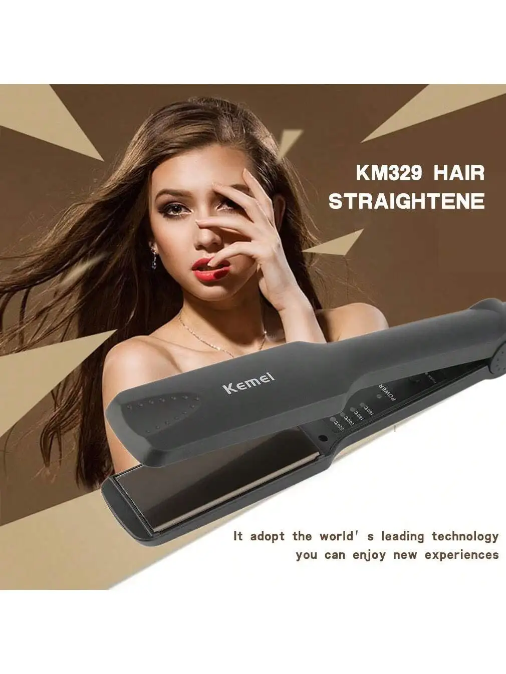 

Kemei KM-329 Hair Straighteners Flat Iron Straightening 35W Professional Hair Straightener Temperature Control