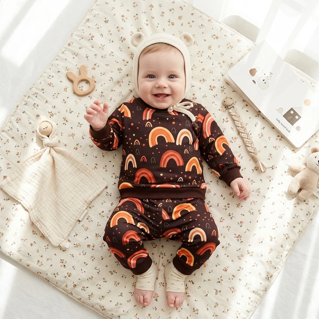 Halloween Spring Autumn Long Sleeve Tops + Pants Baby Little Kids 2Pcs Clothing Sets