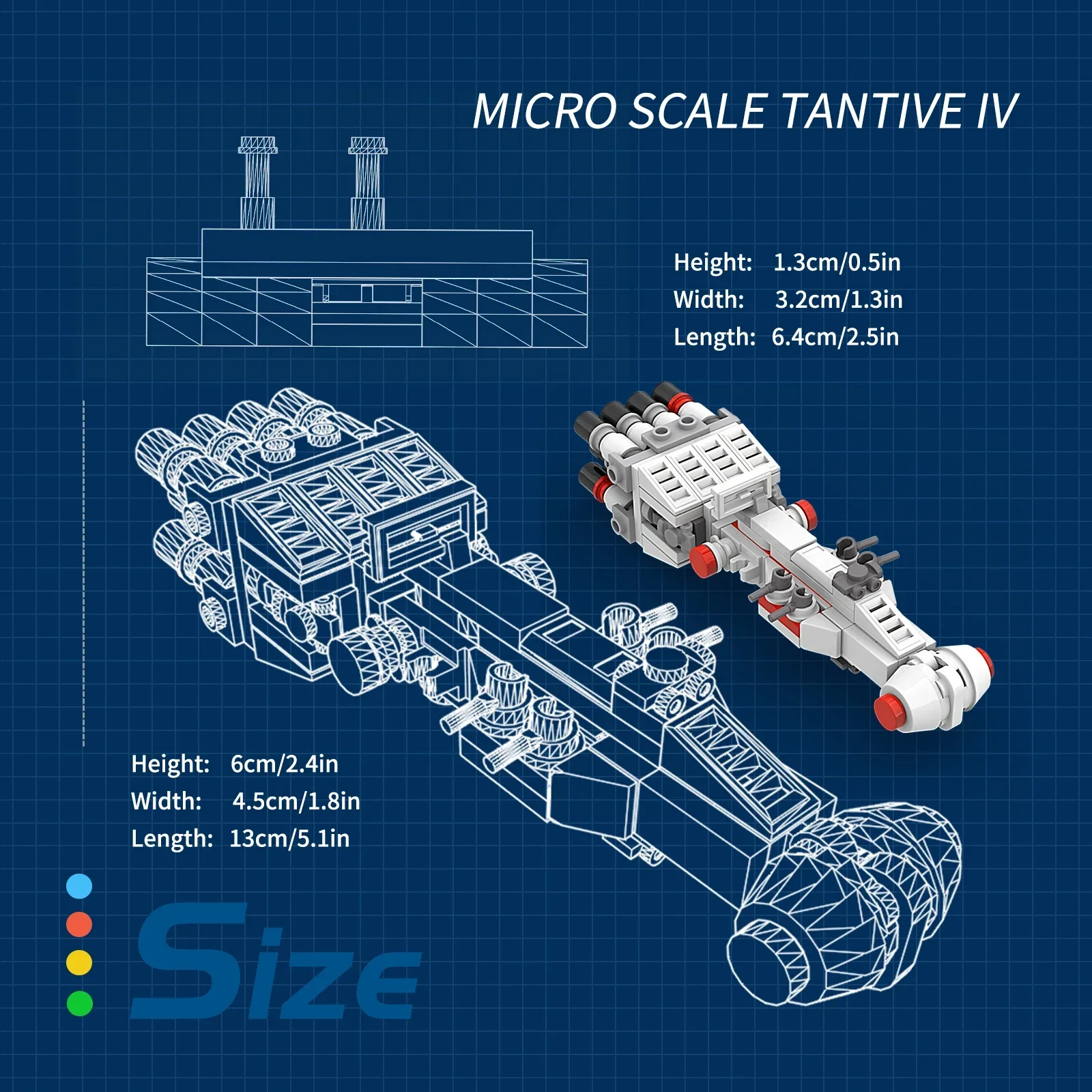 Mini Rebel Blockade Runner Ship Building Block Kit - DIY Assembly Bricks Micro Scale Ruimtevaartuig Model voor kinderen Volwassenen Fans Gift