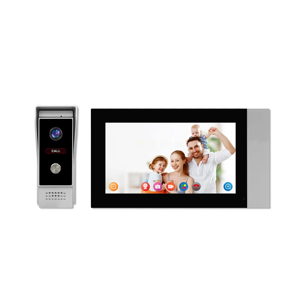 1024x600 WIFI Waterproof Video Door Phone 7-inch Screen Two-Way Intercom Visualization for Home Villa Security Can Record Videos