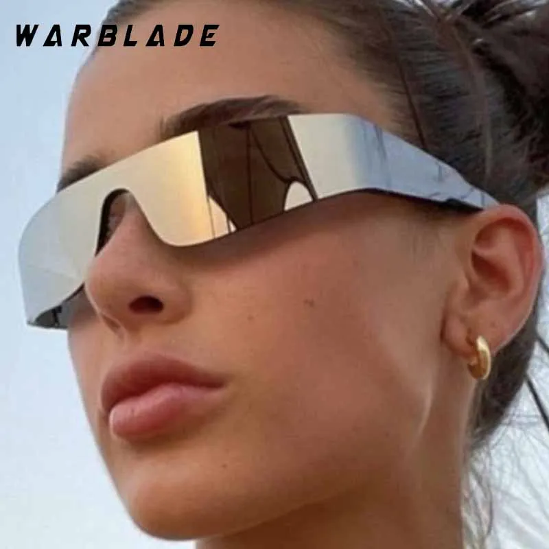 

Futurism One - Piece Y2K Luxury Women's Sunglasses Brand Designer Rimless Men Sunglass Punk Outdoor Sports Travel Goggle UV400