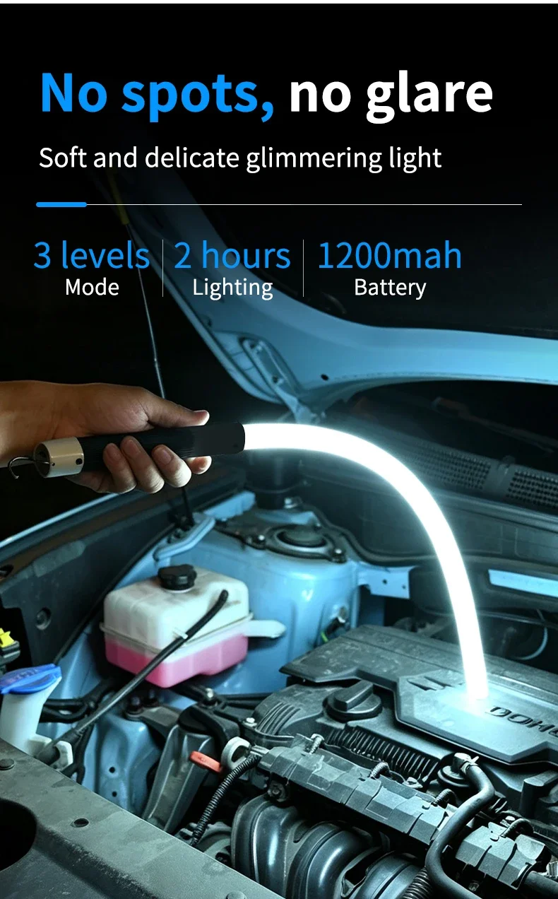 Hochhelle LED-Streifenleuchte 73cm Flexibler Silikon-LED-Taschenleuchte Professionelle Arbeitsleuchte Tragbares Autoreparaturwerkzeug – Detail 2