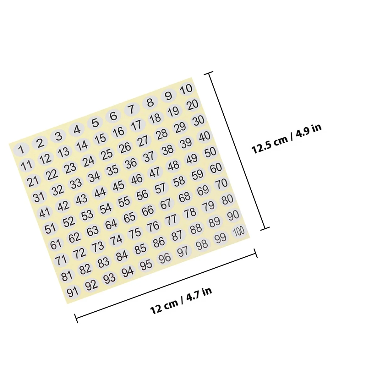 20 Sheets Number Stickers White Paper Black Number Design Easy Peel Digital Label Sticker for Storage Home Office Management