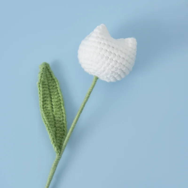 Colorful Crochet Tulip Bouquet Knitted Tulips Flower Creative Crochet Woven Flowers Tulips Artificial Flowers Graduation