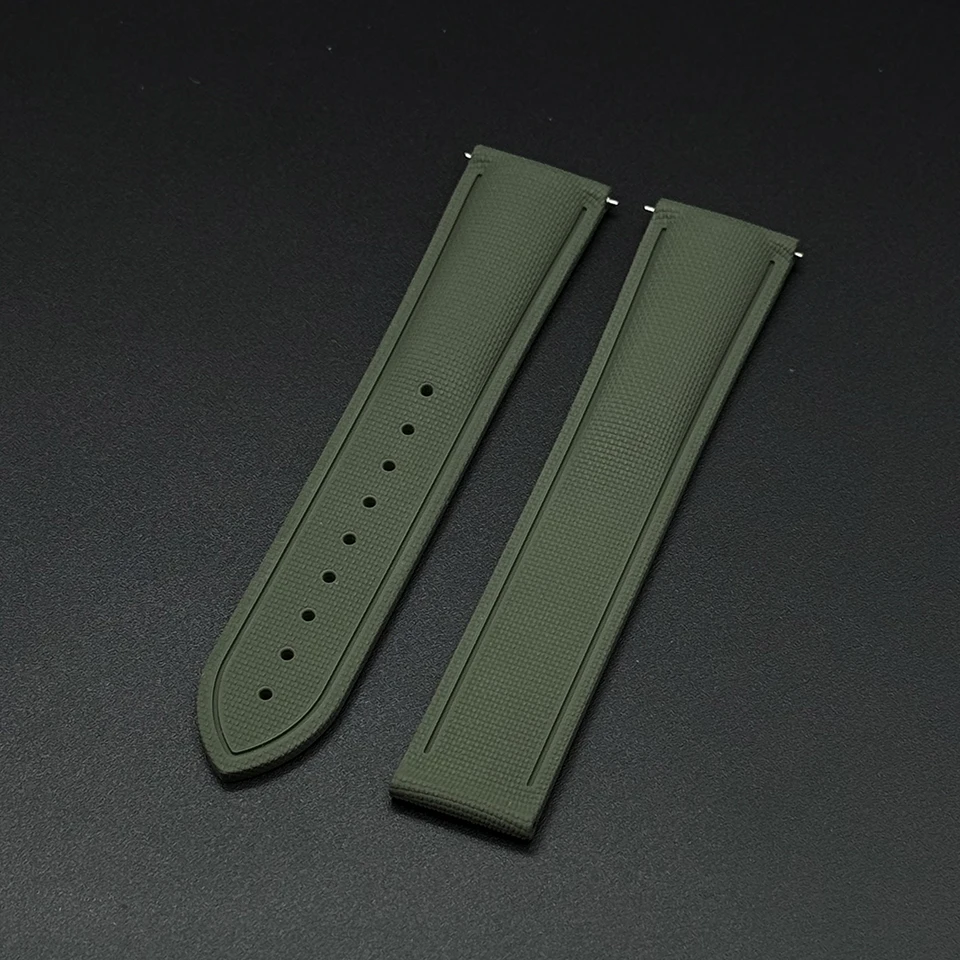 Hochwertiges Sport-Uhrenarmband mit gewebtem Muster, 20 mm, 21 mm, 22 mm, FKM-Gummi-Uhrenarmband