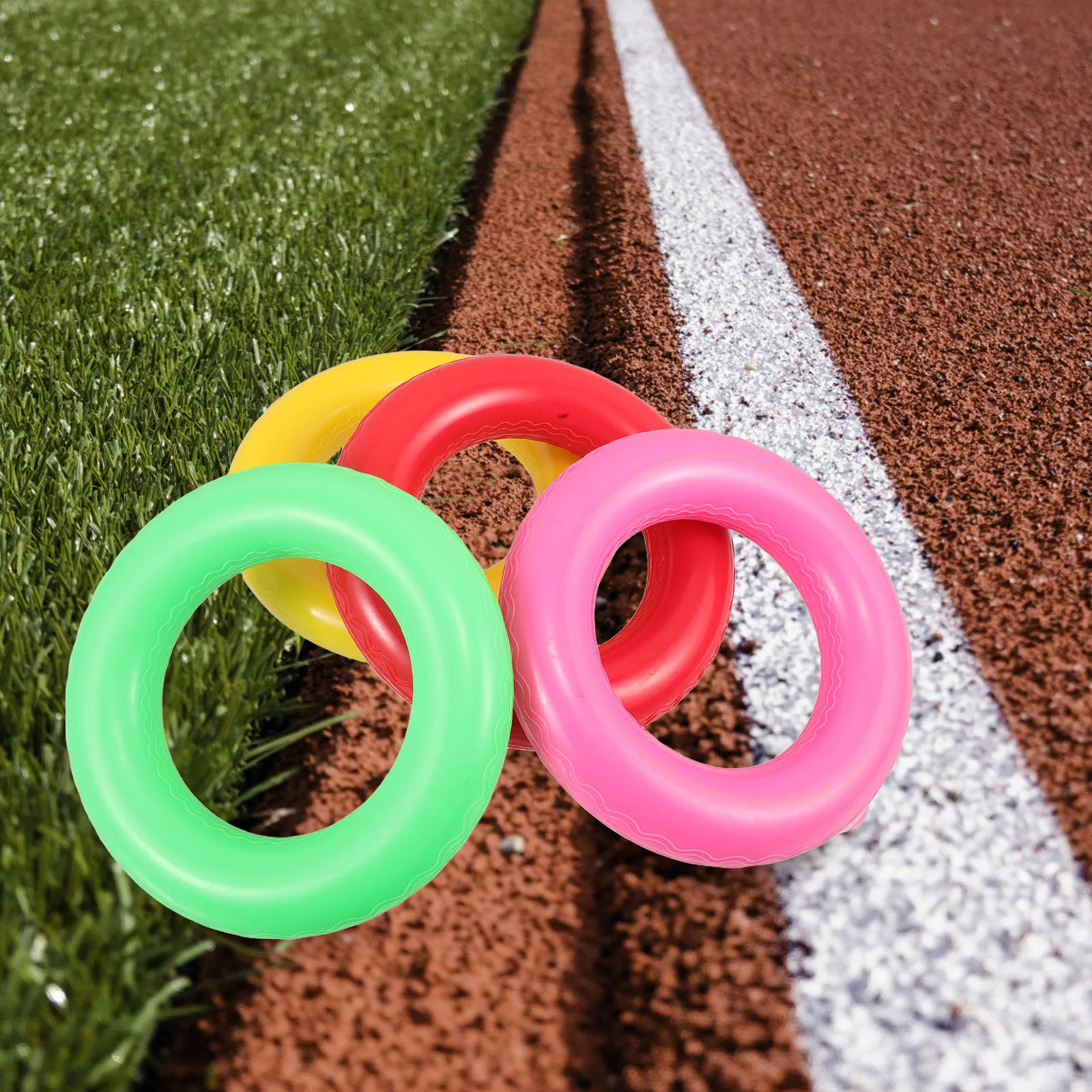 4pcs Relay Rings Fun Target Toys Soft Antislip Group Play Bottle Toss Game Children Sports Training Outdoor Toys