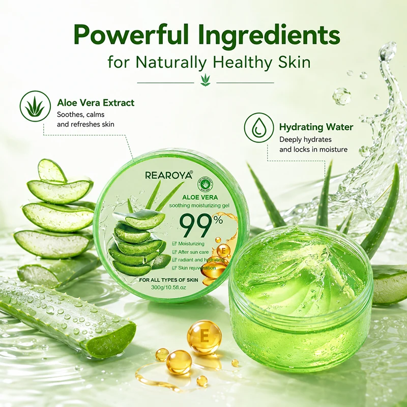 99% Aloe Vera Gel Soothing Moisturizing Cream Hydrating After Sun Care Skin Rejuvenation Nourish Dry Skin Facial Body Skin Care