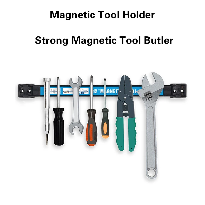Wrench Organizer Wall Mounted Storage Tool Bar Strip Rack Space-Save Heavy-duty Magnet Tool Bar Strip Rack, Magnetic Holder