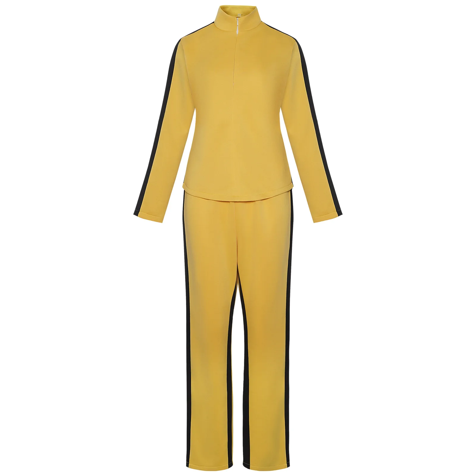 اقتل بيل العروس بياتريكس كيدو تأثيري حلي الكونغ فو ضيق للنساء الأصفر بدلة رياضية مجموعة أزياء تنكرية للهالوين