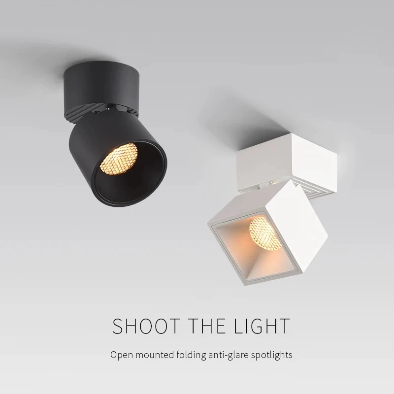 

Outdoor LED small light hole-free foldable adjustable angle background wall porch ceiling lamp anti-glare COB headlight