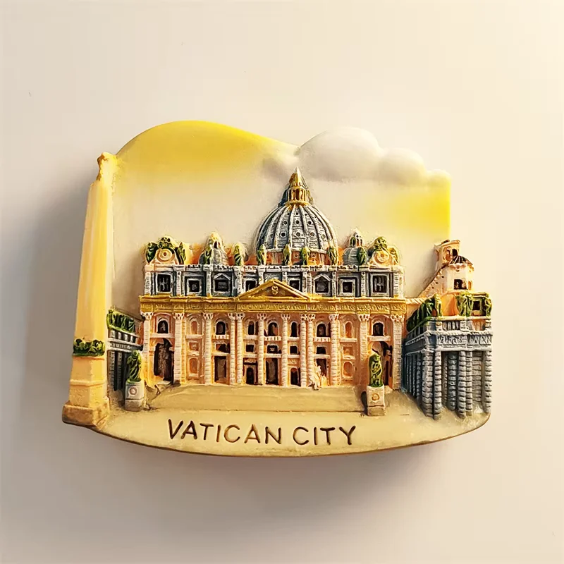 Europa, Etikan, Basasilica di San Pietro, 3D stereoskopisch, Tourismus-Souvenirs, Harzmalerei, Dekoration Zuhause, Kühlschrankmagnet