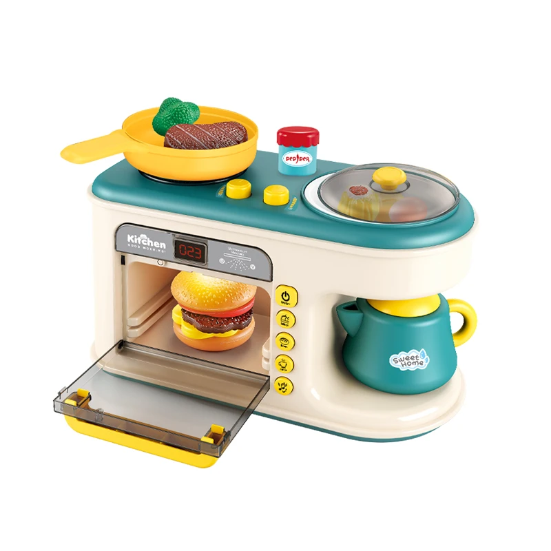 Children's Kitchen Toys, Kitchenware, Cooking and Frying 3 Breakfast Microwave Set Breakfast Machine