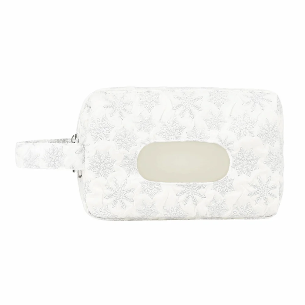 2-in-1 Baby Diapers Storage Pouch Flower Pattern Wide Opening Baby Toiletry Organizers Reusable with Handle Diaper Holder