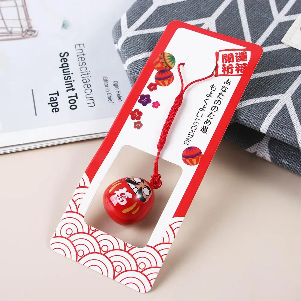 Japan Lucky Cat Daruma Bells Pendant DIY Trinkets Phone Accessory Car Bag Key Chain Good Luck Fortune Wealth Gift
