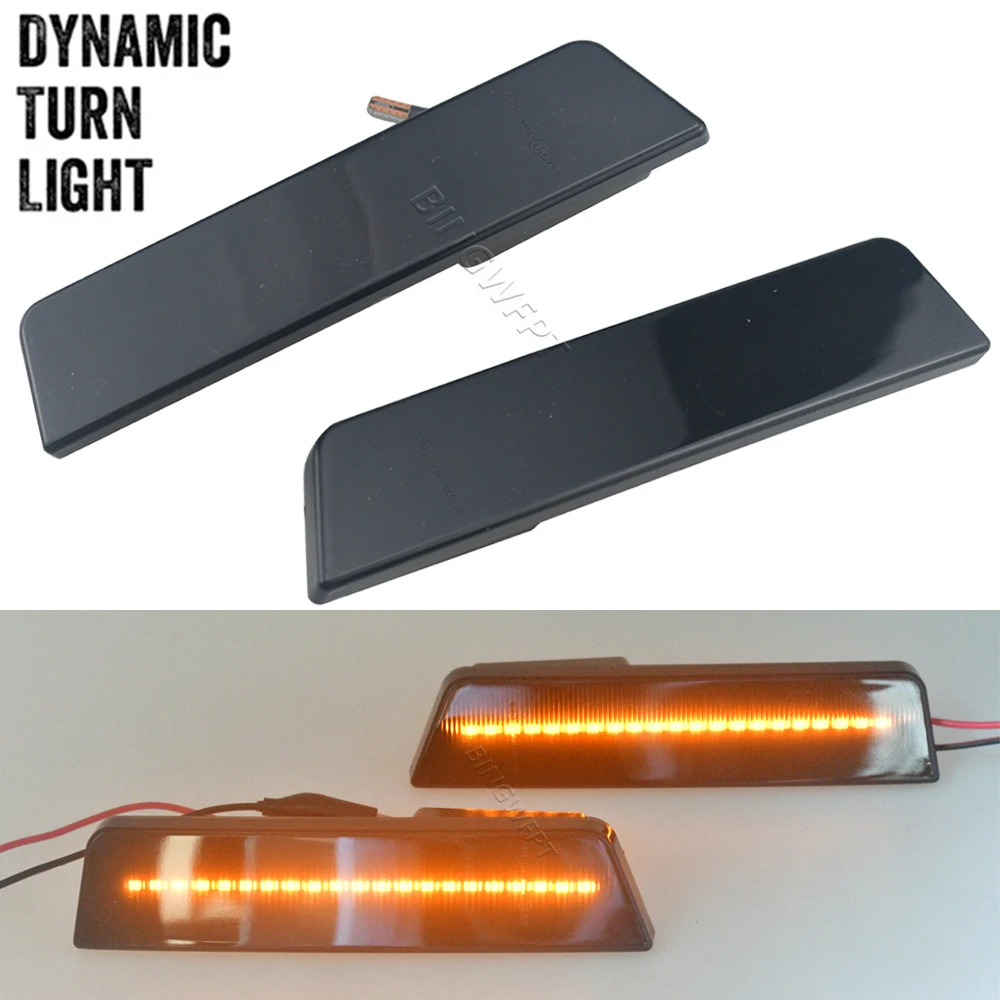 

2PCS For Dodge Challenger 2008 2009 2010-2014 Dynamic Turn Signal Light LED Side Marker Fender Sequential Indicator Lamp