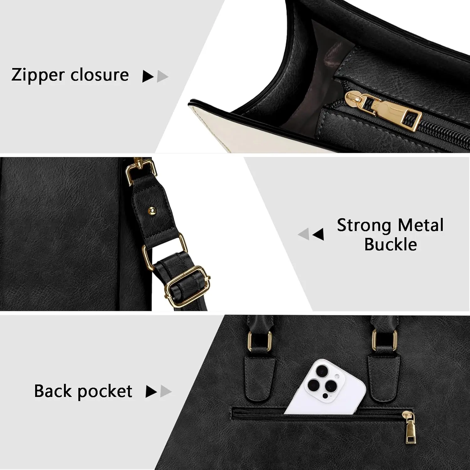 New Women's Bag Waterproof PU Leather Laptop Tote Bag Large Capacity Office Computer Shoulder Briefcase Casual Travel Handbag