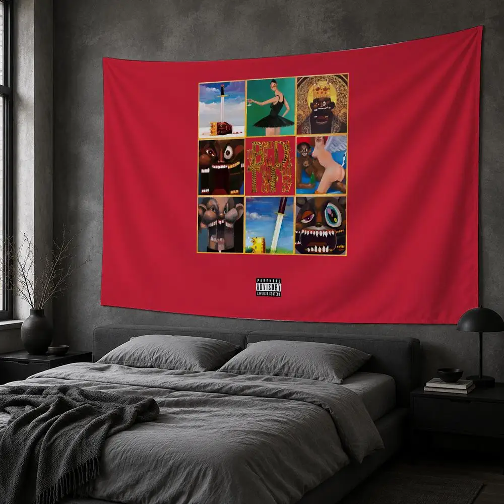 K-Kanye W-West Tapestry Bedroom Living Room Bar Party House Home Dorm Interior Wall Decor Background Banner