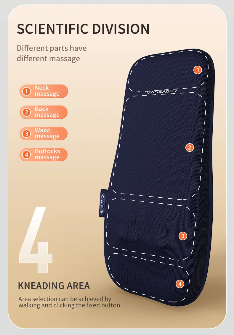 Jinkairui Back Massager Walk Up and Down Massage Cushion with Kneading Heat Neck Shoulder Full Body Massage Machine Spot Massage
