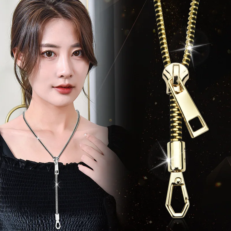 

Zipper collarbone necklace for women, simple new style couple, light luxury, niche and personalized necklaces
