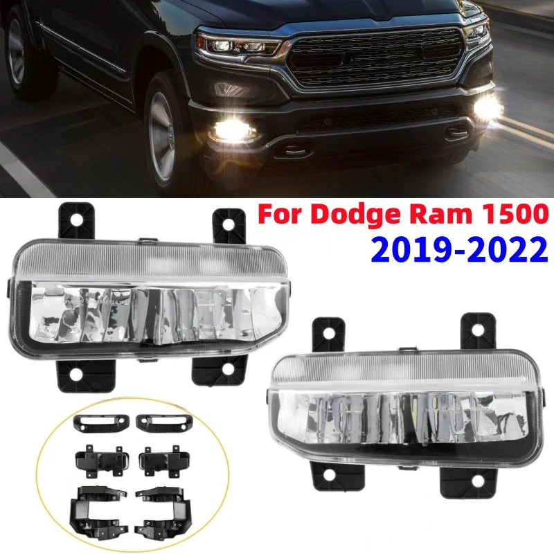 

Car Front Bumper Driving Lamps LED Fog Light Assembly Fit For Dodge Ram 1500 2019-2022