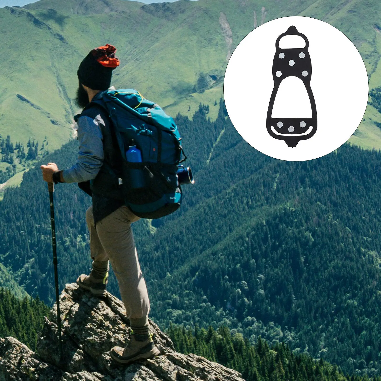 

2 шт. противоскользящие шипы-накладки для обуви, для снега, походов, альпинизма, ходьбы, рыбалки