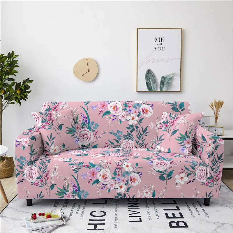 European Style Pastoral Floral Sofa Cover Elastic Dustproof and Wrinkle Resistant Universal for Multiple People Sofa