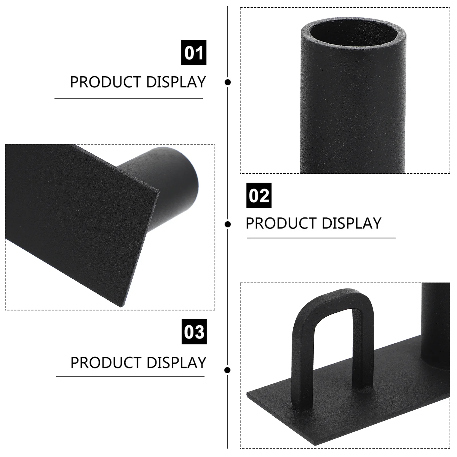 

2Pcs Vintage Holders Black Iron Art Long Candlestick Base Portable Creative Decoration for Wedding Spa Aromatherapy Home