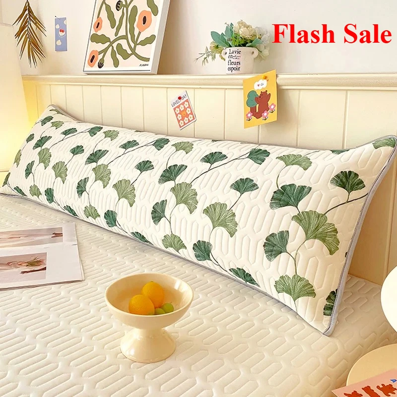 

New class A cool silk small fresh printing double long 48x150cm pillowcase extended couple pillowcase single pillowcase