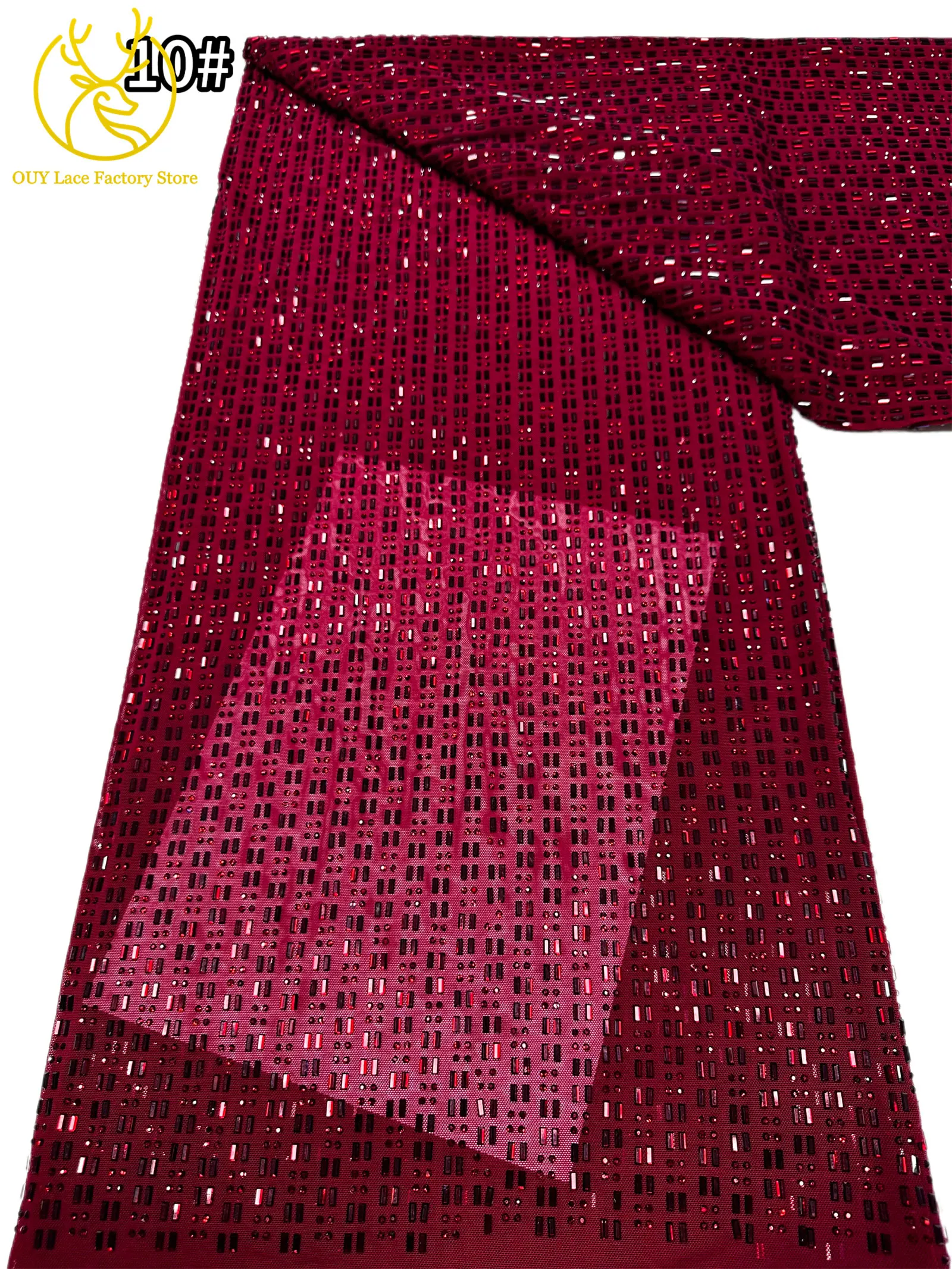 Königsblauer Österreichischer Glasdiamant-Stretch-Spitzenstoff Königlicher Luxus Französischer Tüll Afrikanischer Spitzenstoff für Brautkleider – Detail 19