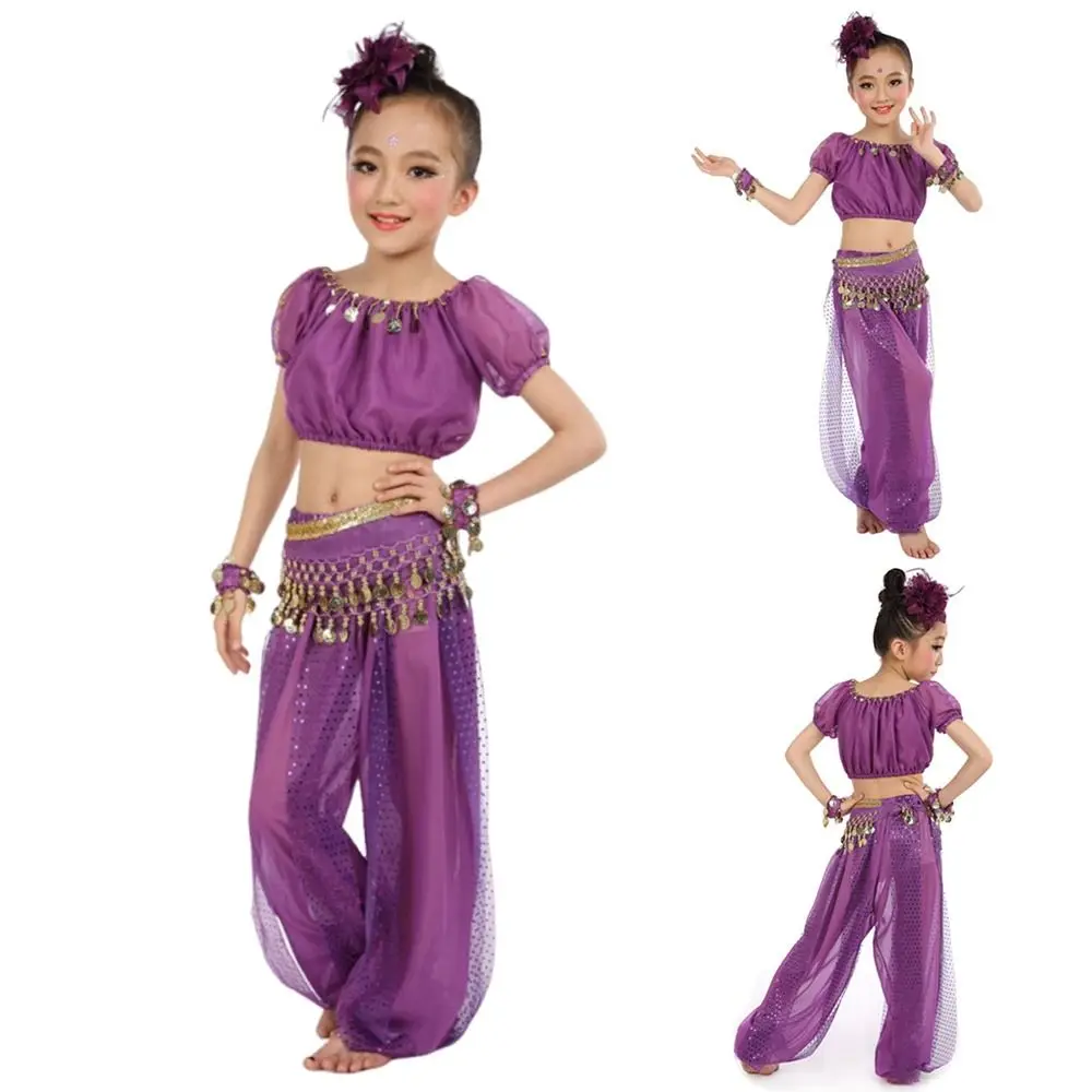 2 Teile/satz Pailletten Bauchtanz Kostüme Professionelle Elegante Dance Top Hosen Schöne Cha Cha Dance Performance Outfits