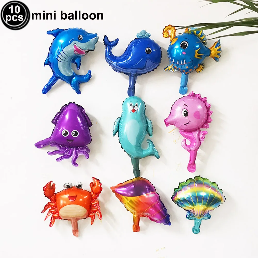 Under the Sea Party Decorations Ocean Birthday Party Decor Underwater Blue Fringe Curtain Balloons Ocean Themed Party Supplies view 6