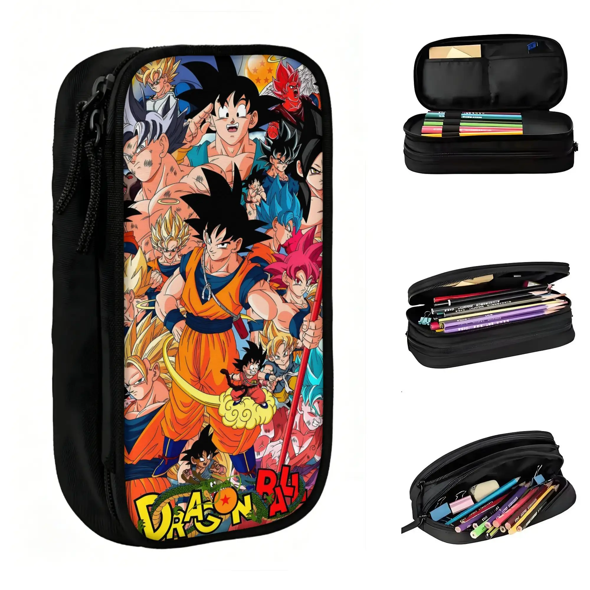 Estuches de Lápices Personalizados de Vegeta Super Saiyan de DBZ, Lindos Estuches de Lápices de Gran Capacidad para Niños y Niñas, Estuche de Lápices de Cómics, Útiles Escolares