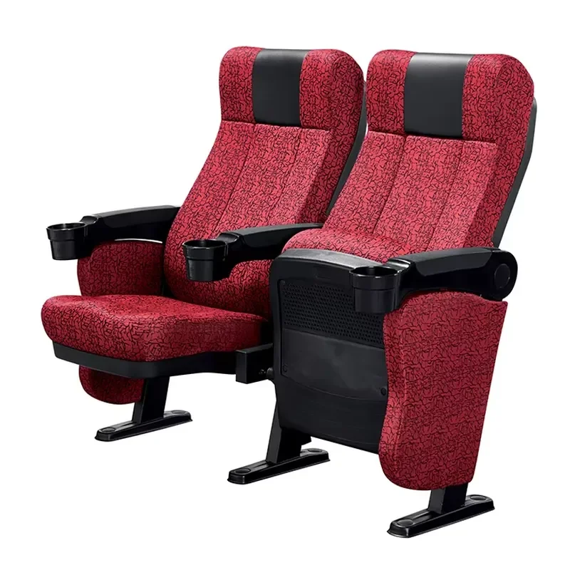 Modern Folding Theater Chairs with Adjustable Armrests Comfortable Home Cinema Seating for Chapel School Custom Furniture